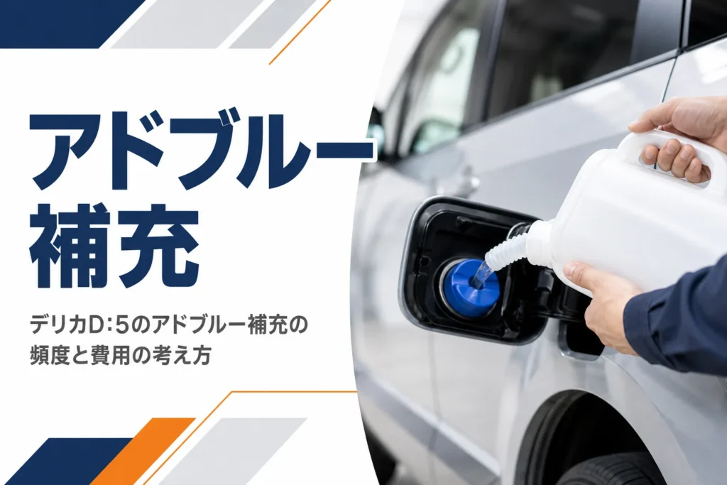 アドブルーを補充口に注ぐ手元のイメージ