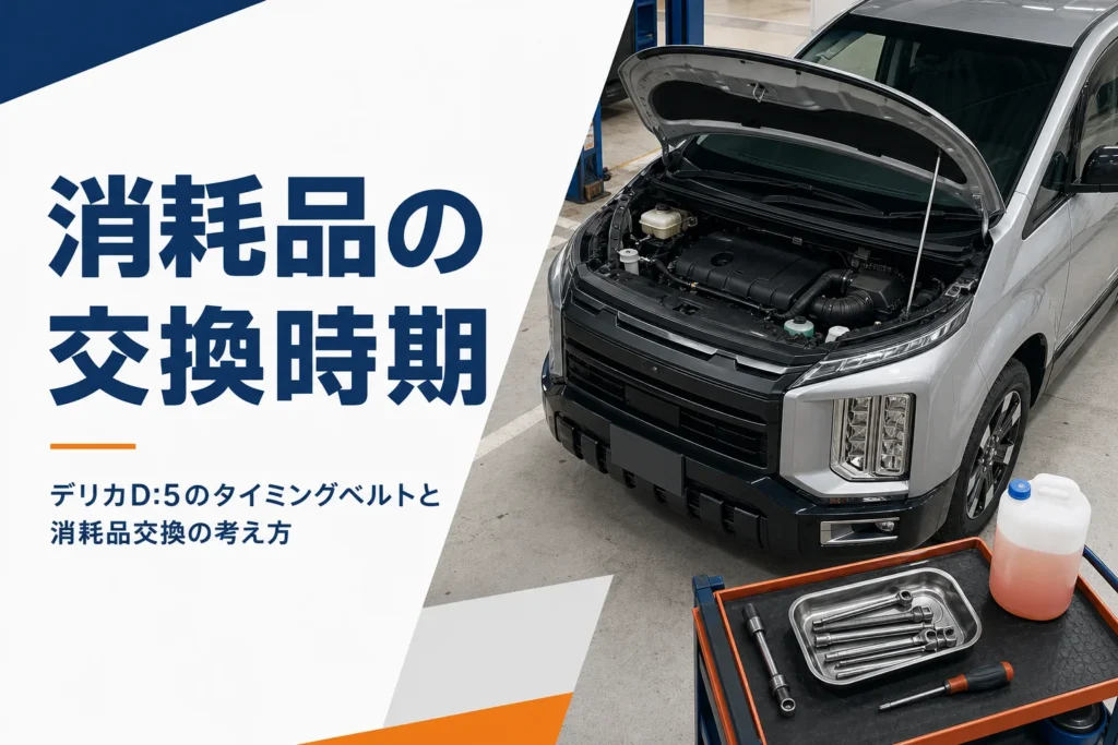 整備工場でボンネットを開けたミニバンのイメージ