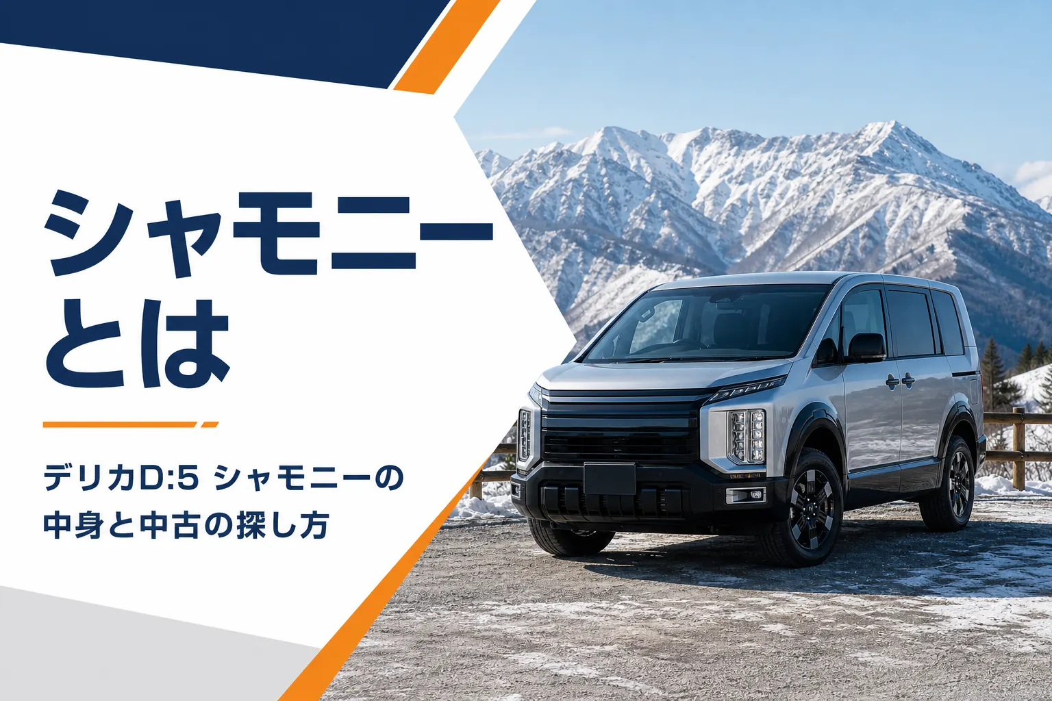 雪山を背景に停まるデリカD:5 シャモニーのイメージ