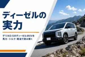 坂道を登るデリカD:5のディーゼル車のイメージ