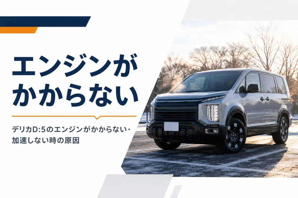冬の朝の駐車場に止まったミニバン