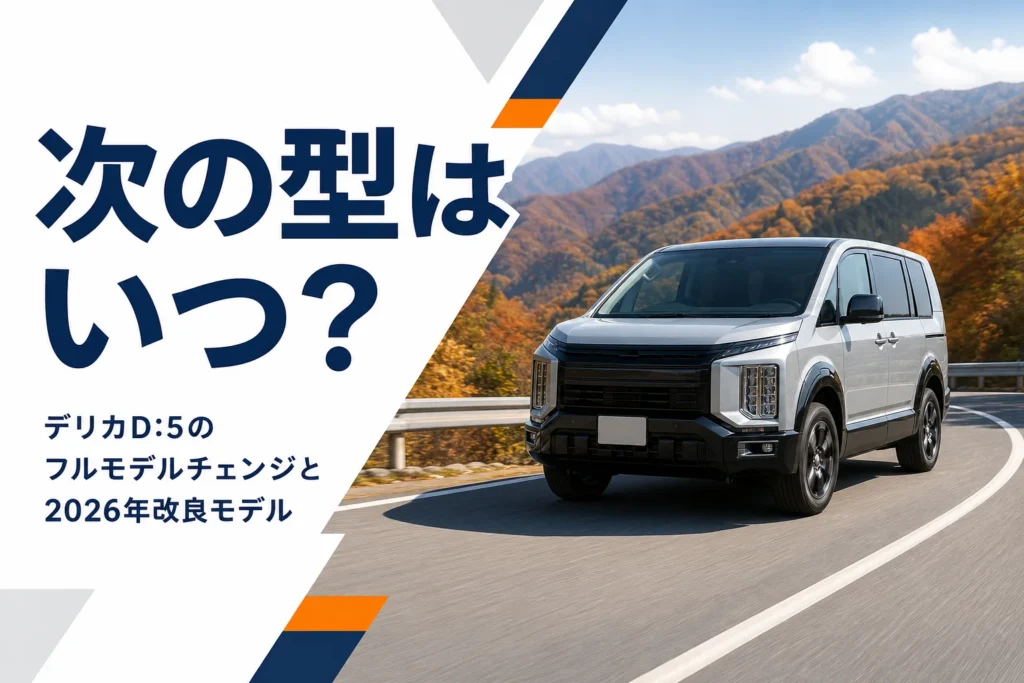 山道を走るミニバンのイメージ