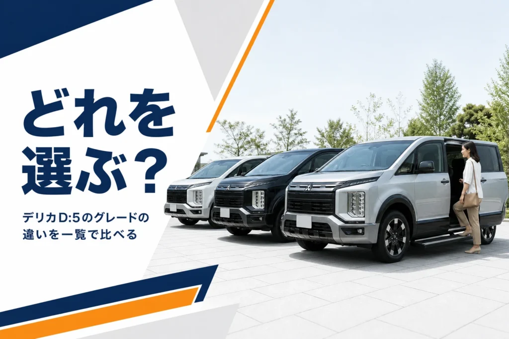 デリカD:5のグレード比較をイメージしたアイキャッチ