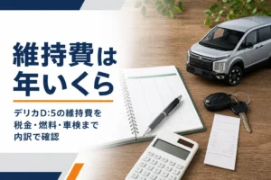 デリカD:5の年間維持費の内訳をまとめた記事のアイキャッチ