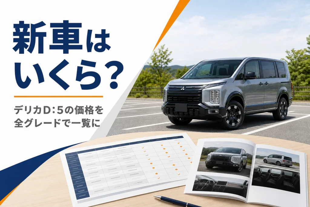 デリカD:5の新車価格をイメージしたアイキャッチ