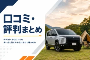 キャンプ場に停まるデリカD:5のイメージ
