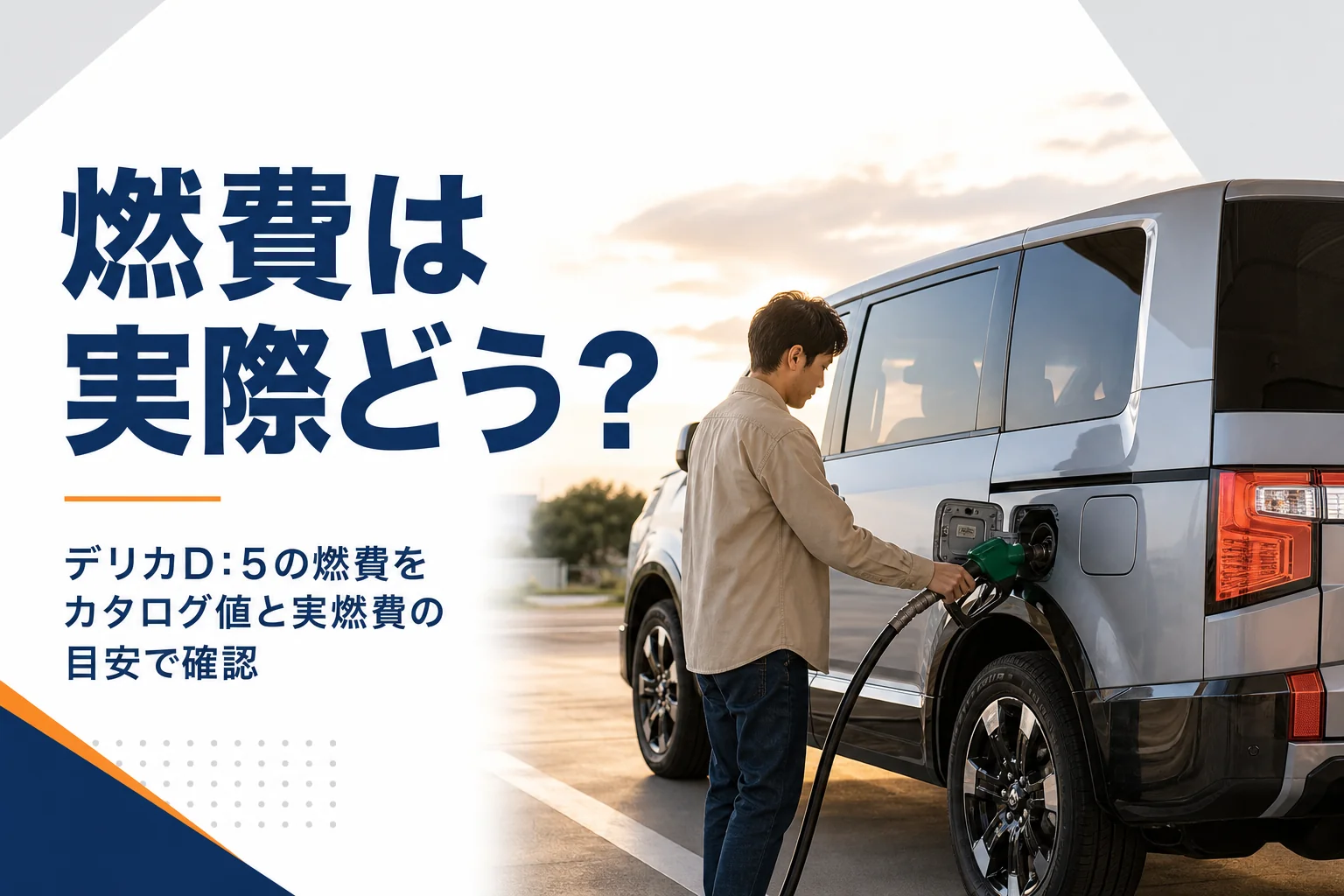 デリカD:5の燃費と実燃費の目安を解説する記事のアイキャッチ