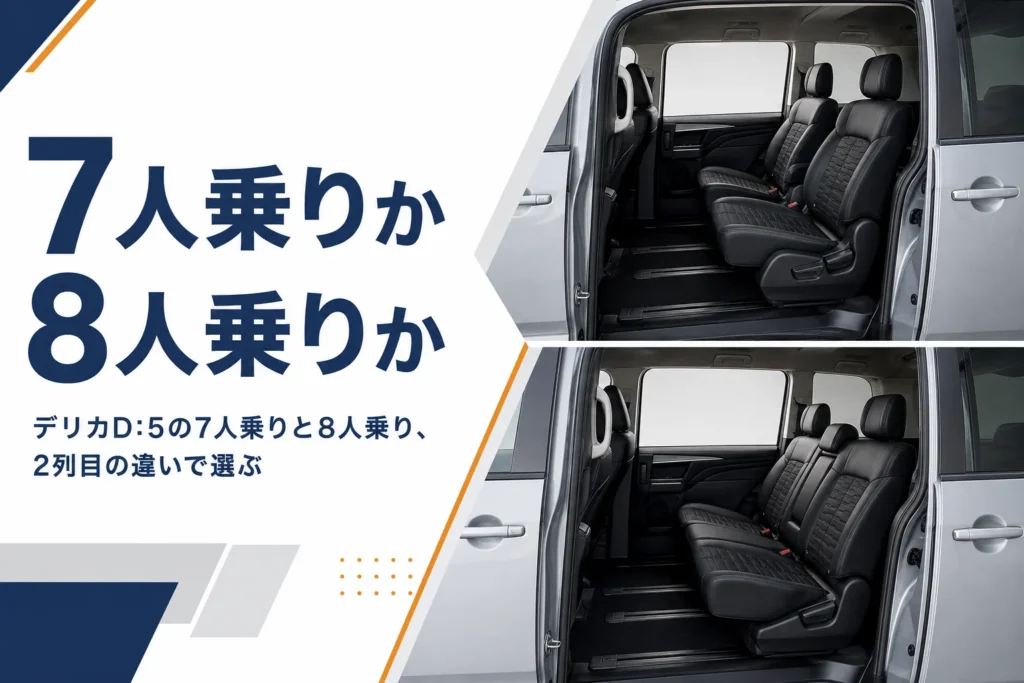 デリカD:5の7人乗りと8人乗りの2列目シートの違い