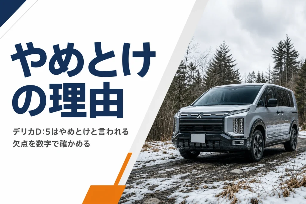 林道に停まるデリカD:5のイメージ