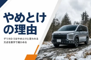 林道に停まるデリカD:5のイメージ